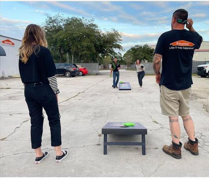 SERVPRO of greater St. Augustine employees playing cornhole