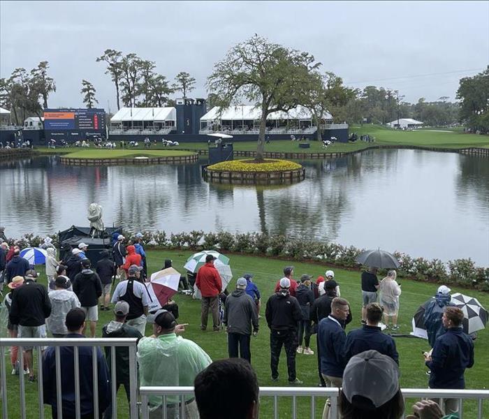 SERVPRO of greater St Augustine attended the players championship at tpc sawgrass and sat overlooking the iconic 17th hole 