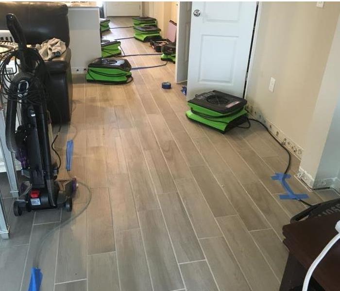 staged SERVPRO drying equipment 
