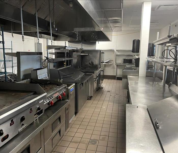 After photo of a cleaned commercial kitchen 